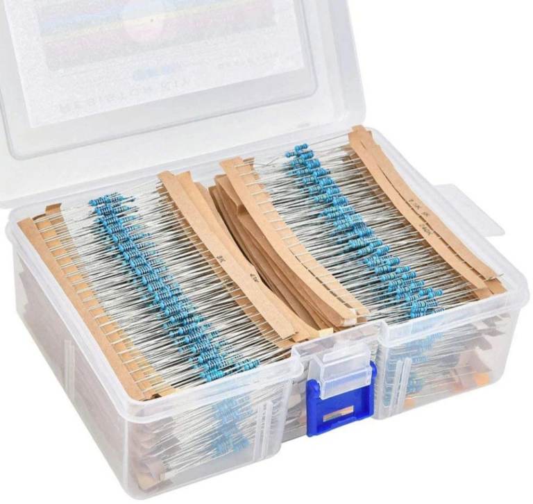 New Resistor Kit 2600pcs 1Ω-10MΩ in Storage Box and PCB board