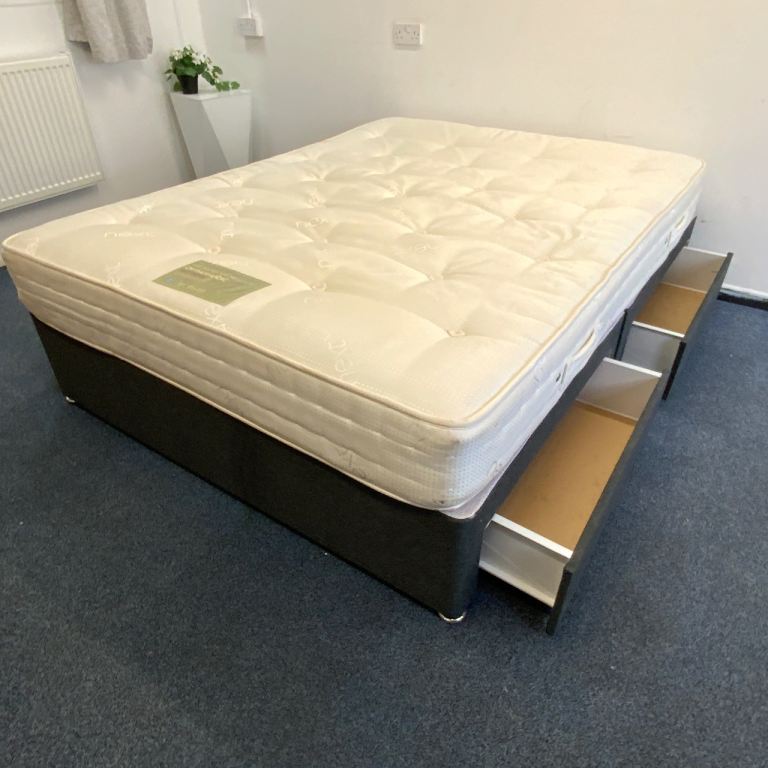 Next King Size Divan Bed with 4 storage drawers