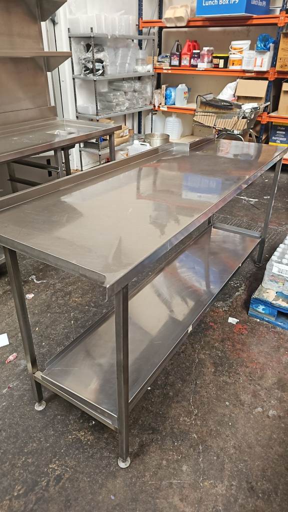 Stainless Steel Work Table with Under Shelf – Good Condition