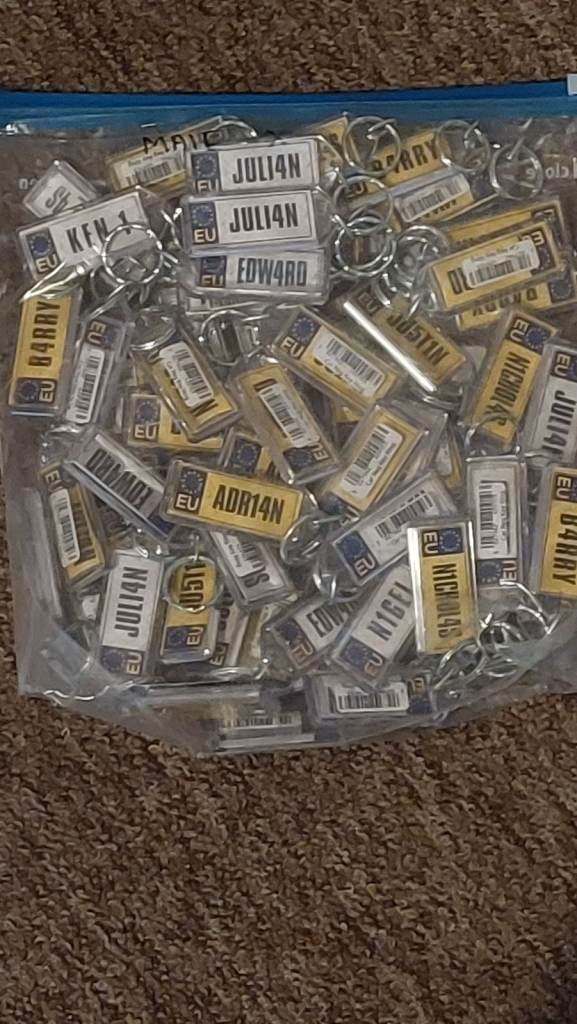 Number plate Keyrings job lot X56 (male) worth £170