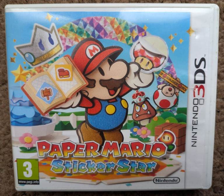 Paper Mario Sticker Star Video Game Nintendo 3DS Cartridge & Box Only No Manual