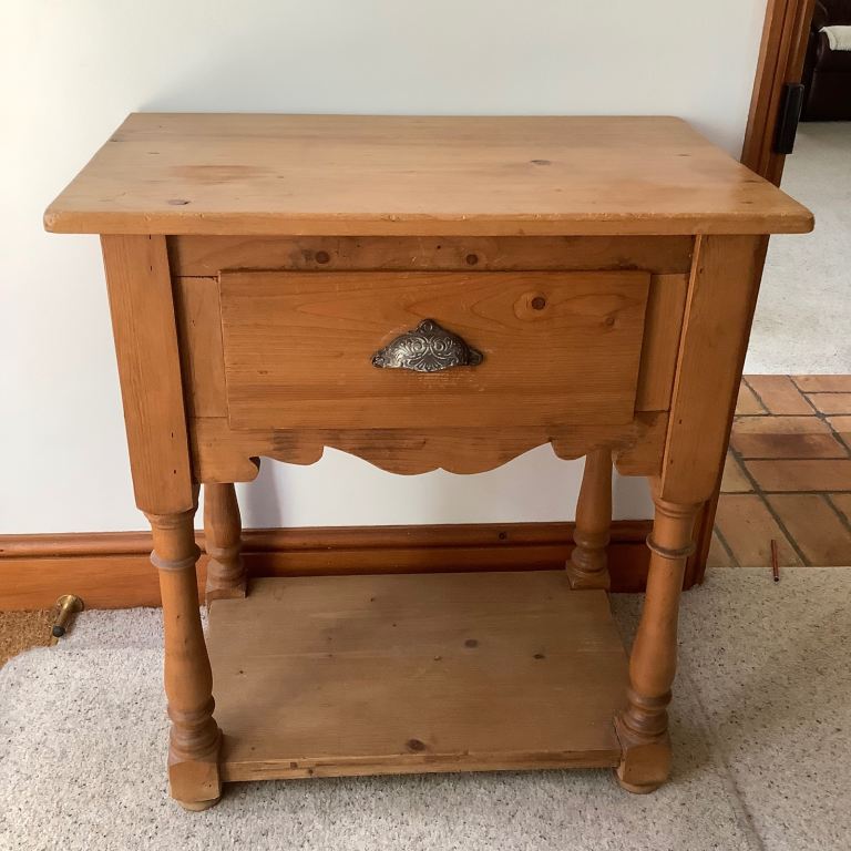 Wooden Side Table with Drawer – Solid Pine