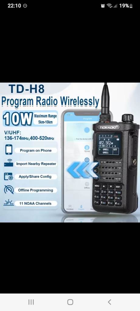 High Power Walkie Talkie 10 Watts Amateur Radio, Marine, Airports, UHF VHF Scanner NEW 