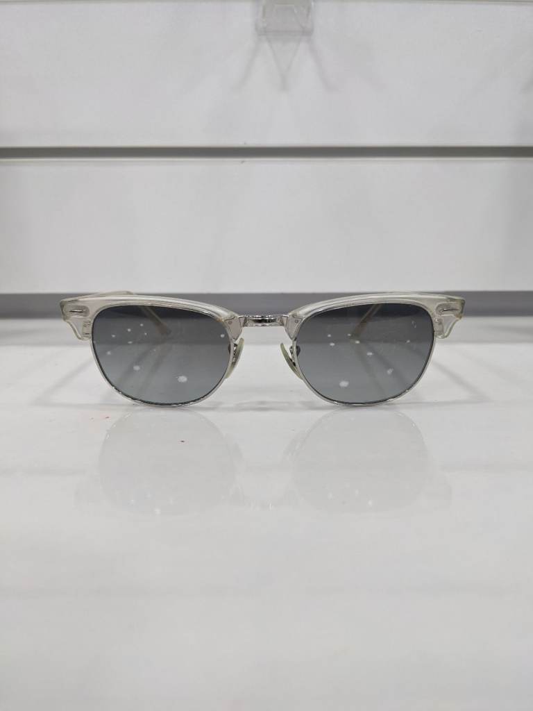 Ray-Ban Clear clubmaster style frames turned into sunglasses comes with with case.