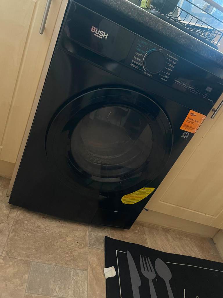 Bush Black Washing Machine - Like New Condition