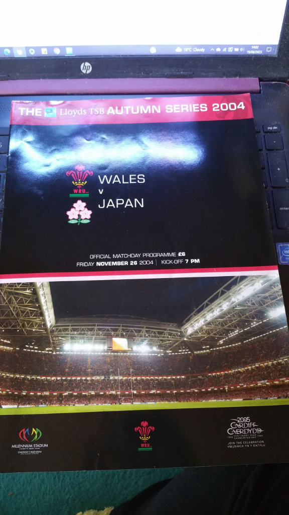 Wales V Japan magazine brand new!