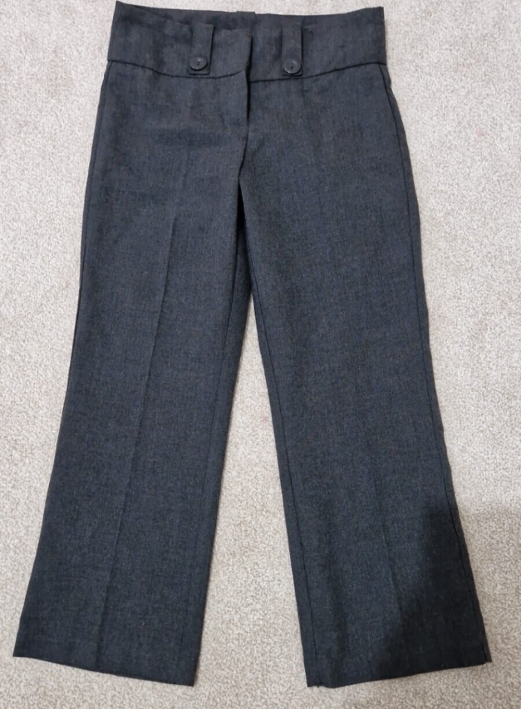 girls grey school uniform trousers age 4-5 years