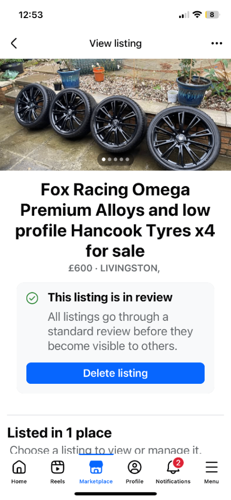 Fox Racing Omega Alloys and Hancook low profile tyre for sale 