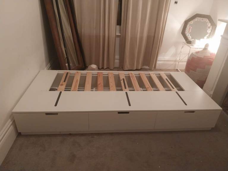 IKEA Nordli Single Bed With Storage & Mattress 200 x 90. Excellent condition.