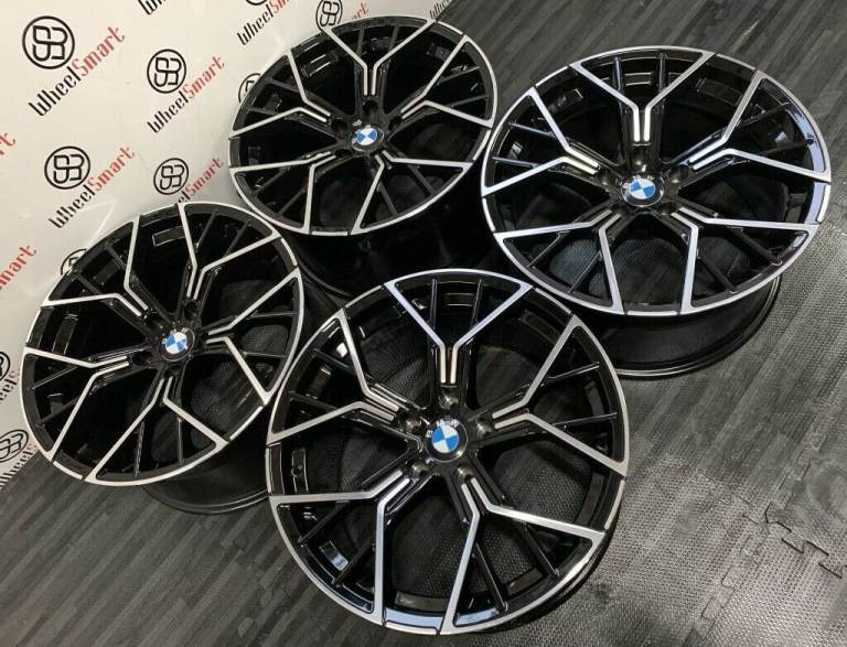 BRAND NEW 20" BMW M8 COMP STYLE ALLOY WHEELS - 5 X 112 or 5 x 120 - GLOSS BLACK DIAMOND CUT