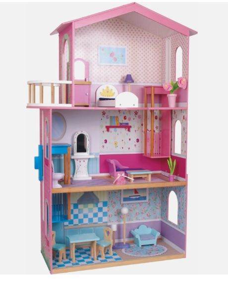 Tall Open Front Doll's House With Furniture  2 x Lifts 3 x Floors  4 Foot Tall x 2 1/2 Feet Wide 