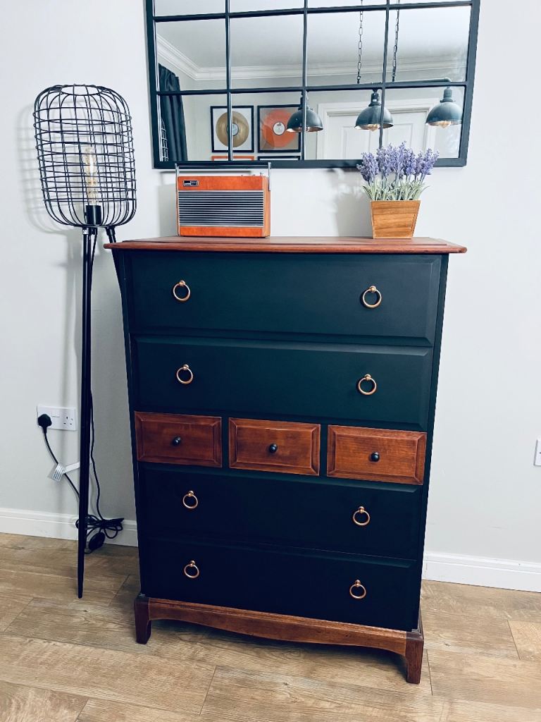 STUNNING fully refurbished STAG MINSTREL tallboy chest of drawers