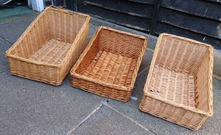 Large wicker bamboo ratan large bread baskets storage baskets
