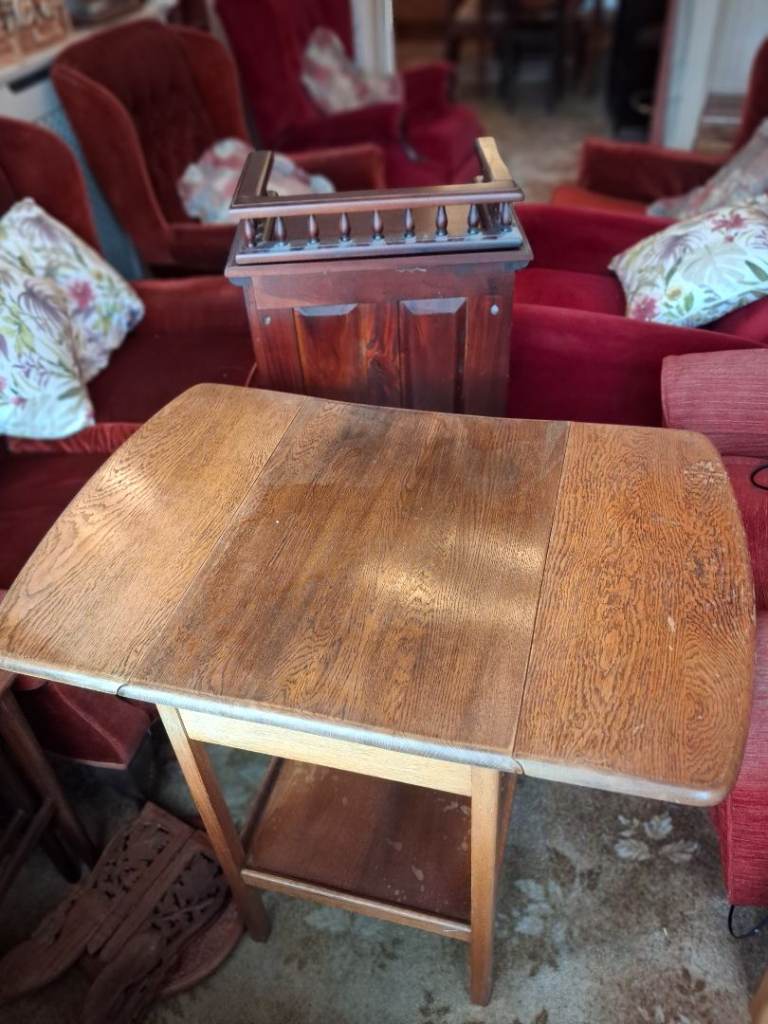 Vintage side Wooden Drop Leaf Table – Fair Condition