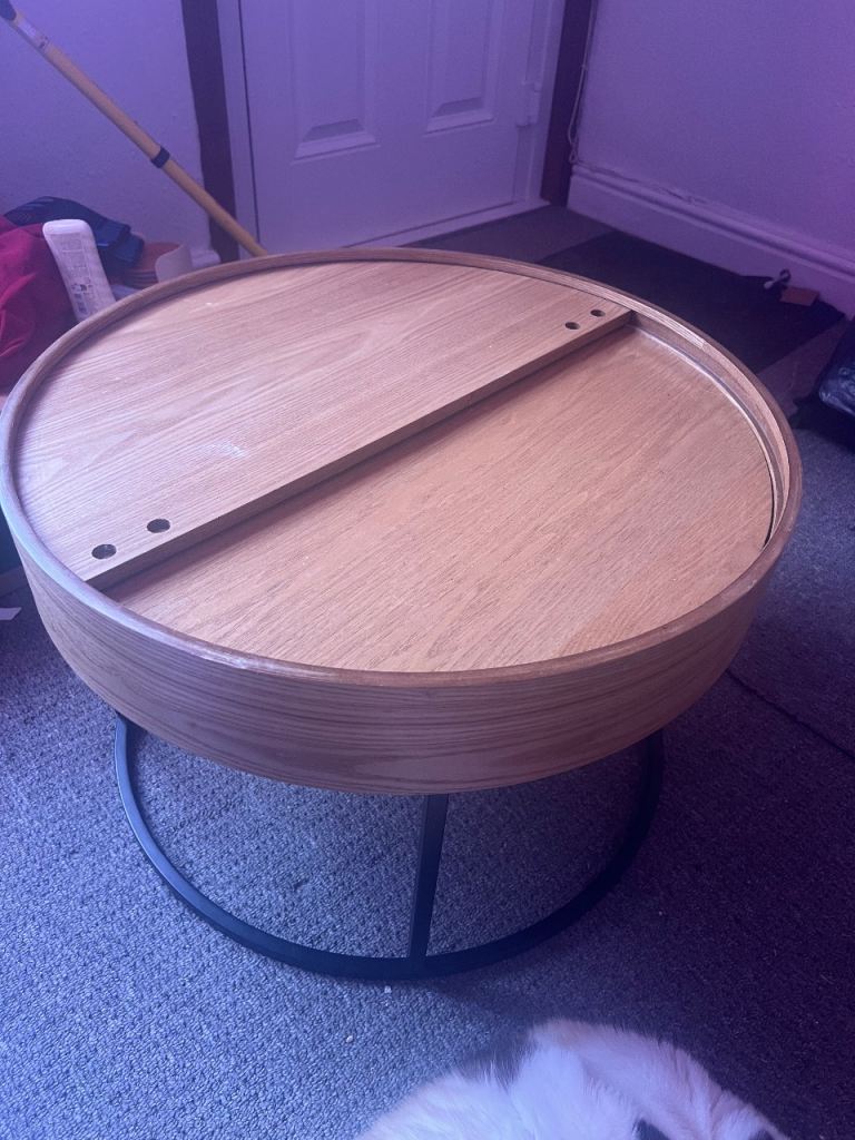 Round storage coffee table
