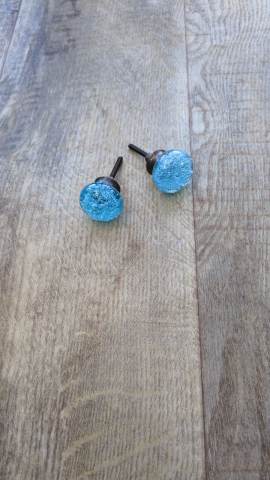 Pair of Blue Glass cabinet knobs- Good Condition | in Milngavie, Glasgow |  Gumtree