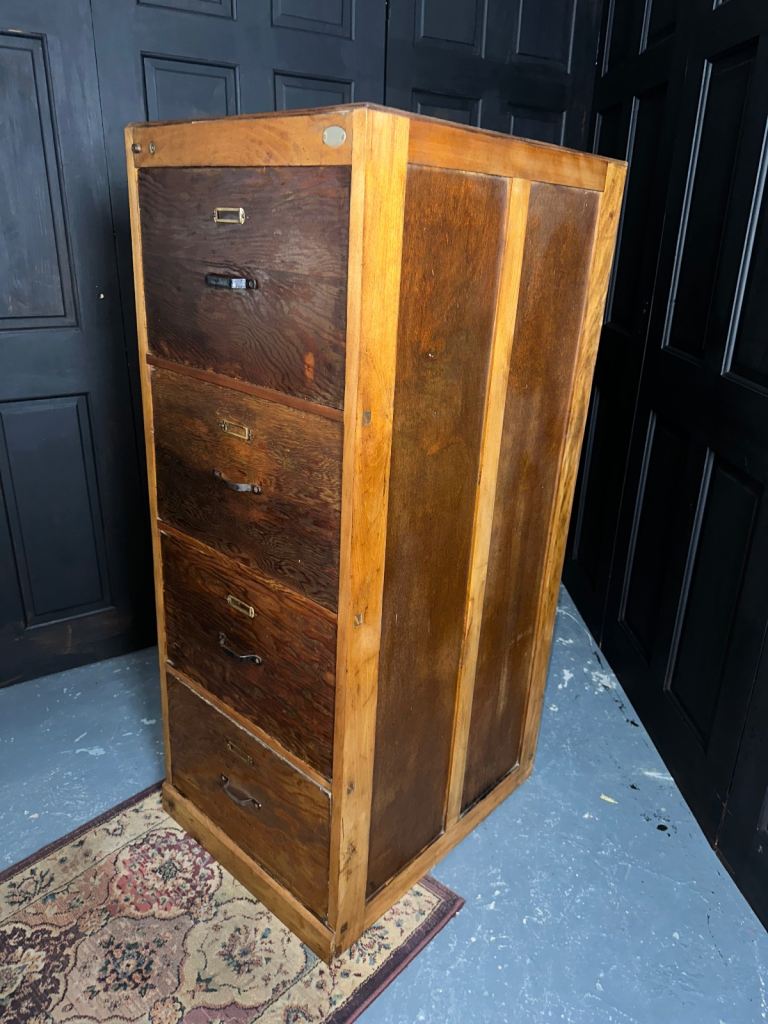 Vintage Air Ministry Antique Wooden filing cabinet  