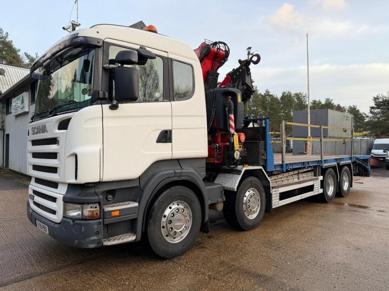 2010 Scania R400 8x2 Crane Truck Fassi F455 Hiab Flatbed Plant Transport