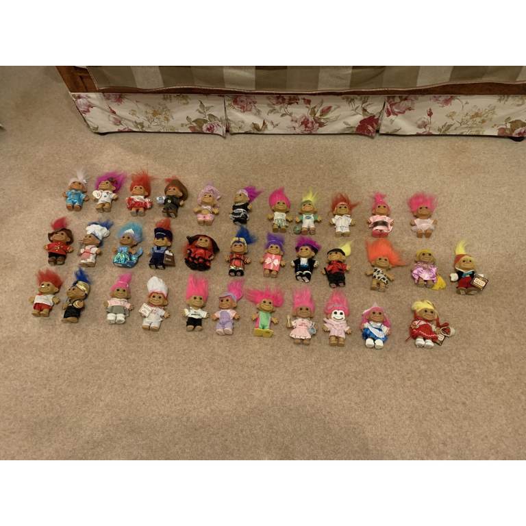 VINTAGE RUSS TROLLS Lot of 34 1980s / 1990s - Good Condition