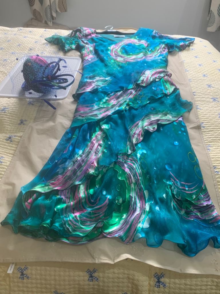 Mother of the Bride/ Groom silk dress & facinator 