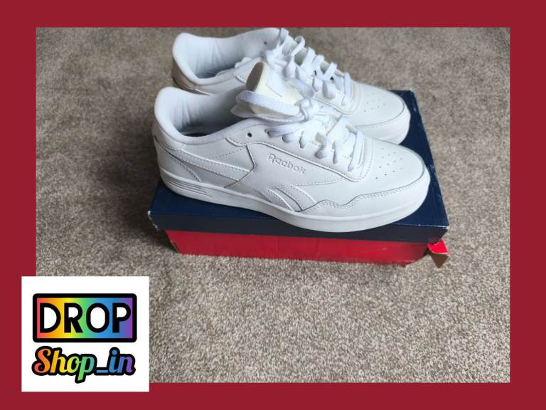 Reebok Classics White junior NEW In Box UK 6.5 UK Eur 40 25.5cm Trainers Trainer Shoes 