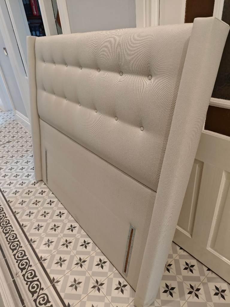 FREE Kingsize bed Headboard, durable fabric, Beige colour