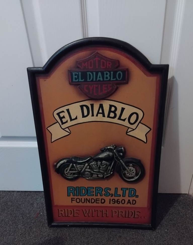 EL DIABLO wooden sign 