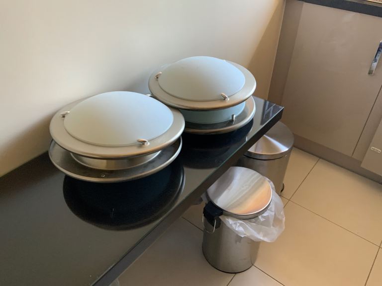 Four Silver Metal Ceiling Lights – Excellent Condition