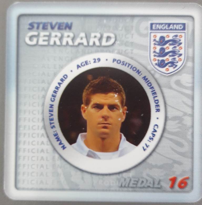 England Football Team Steven Gerrard collectors card – post or collect