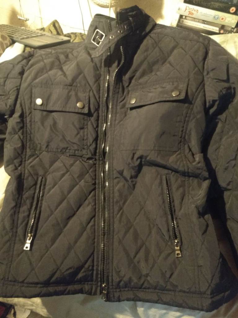 Twisted Gorilla mens quilted Jacket. Biker style. Black medium or small