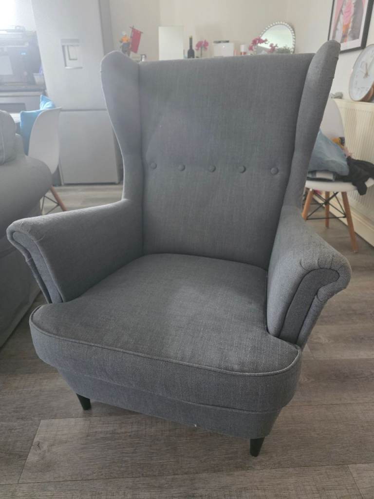 IKEA STRANDMON Wing Chair - Grey
