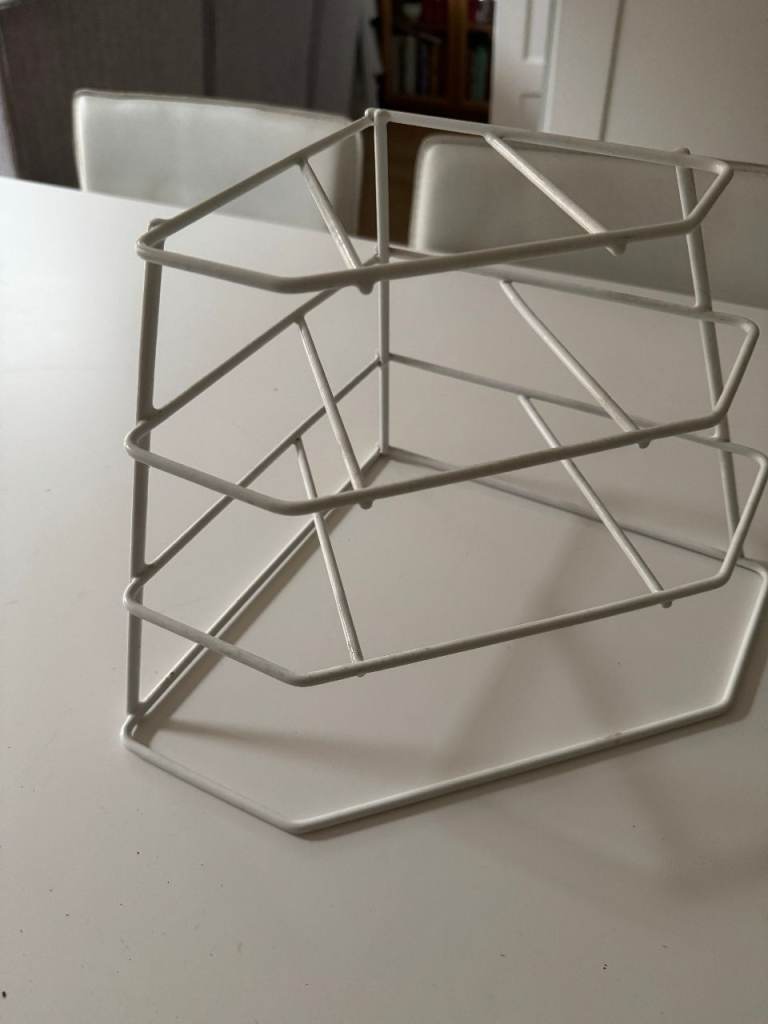 White 3-Tier Plate Rack / Cupboard Organiser  – Good Condition