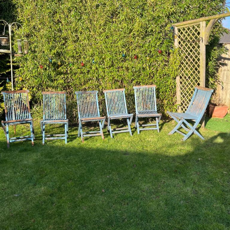 Garden chairs x 6 Sold Wood