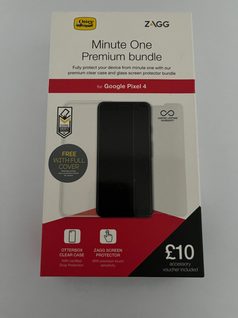 NEW GOOGLE PIXEL 4 SHOCKPROOF CASE & SCREEN PROTECTOR PREMIUM BUNDLE.
