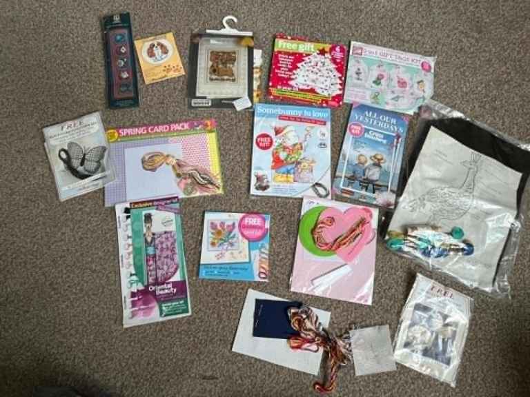 REDUCED - Large Craft Bundle - Cross Stitch & Card Making Kits