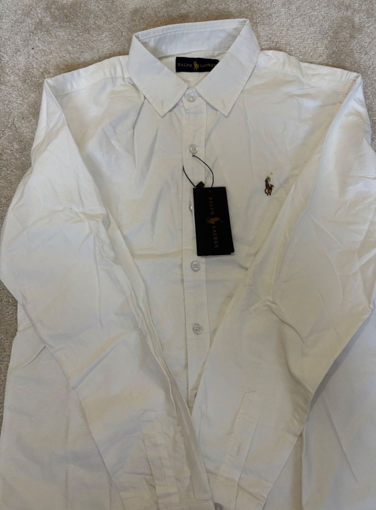 Slim Fit Ralph Lauren White Cotton Shirt - Brand New with Tags