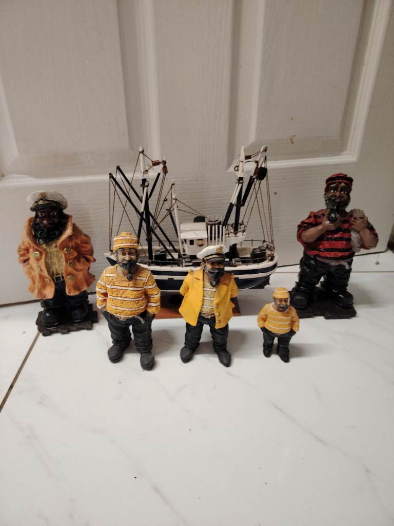 Collection of pirate ornaments and ship
