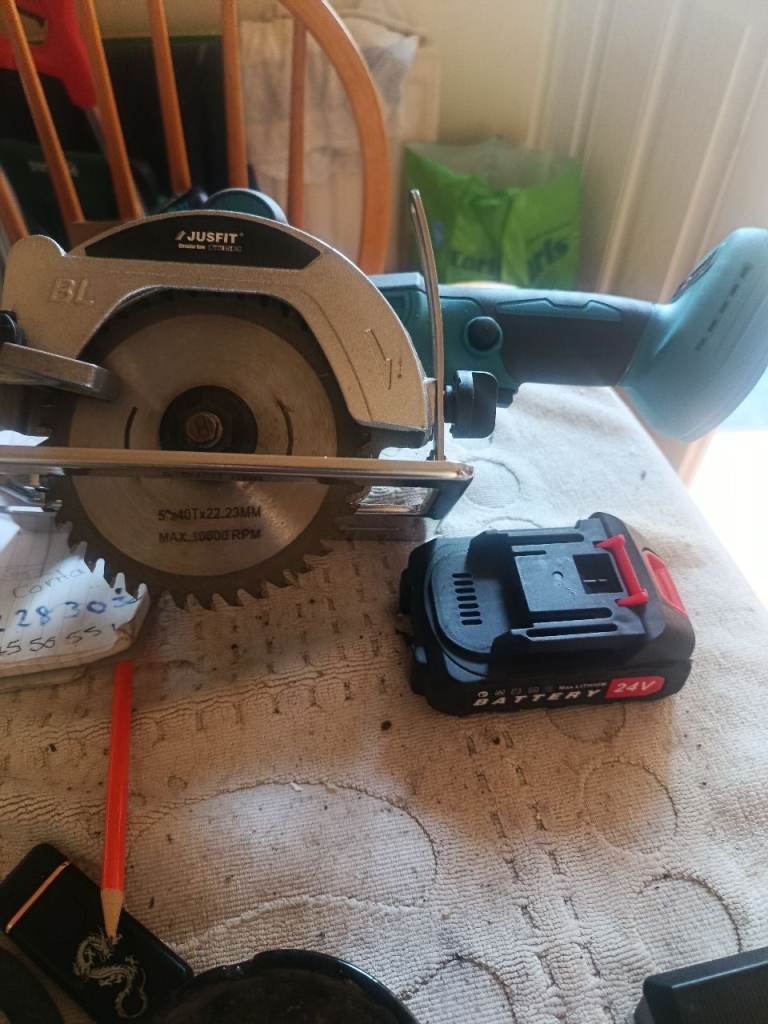 JURMPF Cordless Circular Saw with Battery – Good Condition