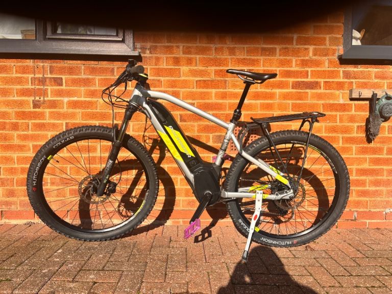ROCKRIDER E-ST 520 27.5"+ ELECTRIC MOUNTAIN BIKE - GREY/YELLOW
