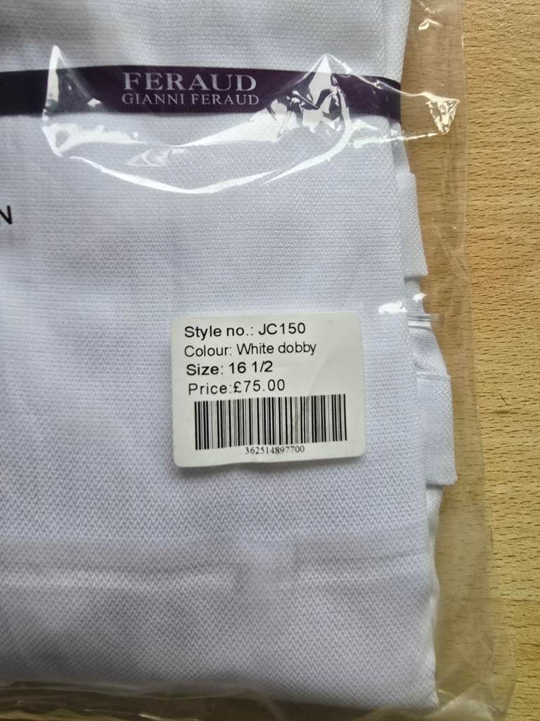 Gianni Feraud men's 100% cotton shirt 16.5 collar