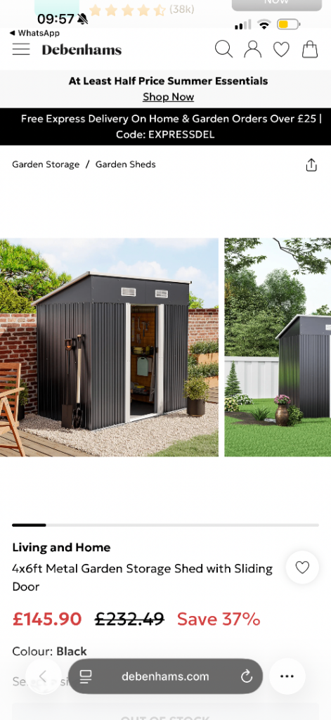 Shed Brand New boxed 