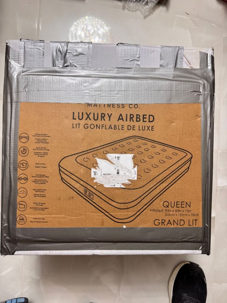 New KING KOIL Luxury Airbed – Queen Size, Inflatable Mattress