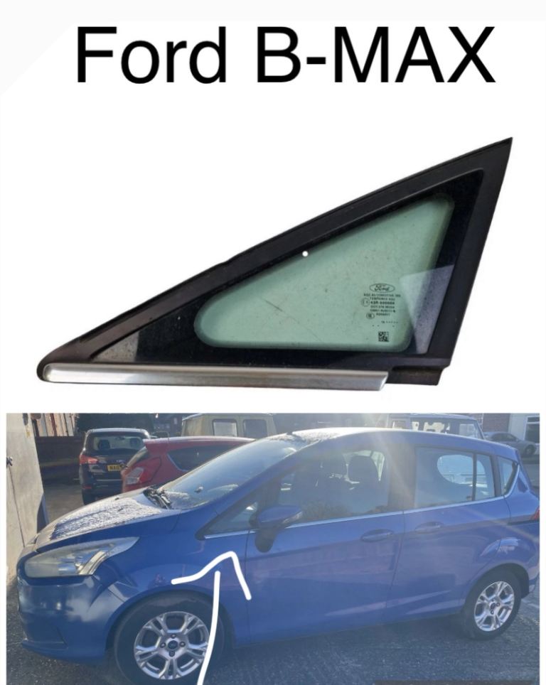 Ford B-MAX. Front left window glass 1/4 Quarter 