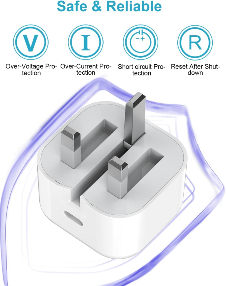For iPhone 14 13 12 11 Pro XR XS Fast Charging 20W USB-C PD Plug Charger Cable