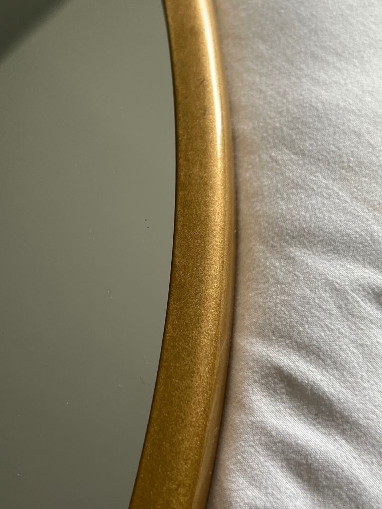 £25 Round mirror with gold colour frame approx 60cm, £29.00 for Sale