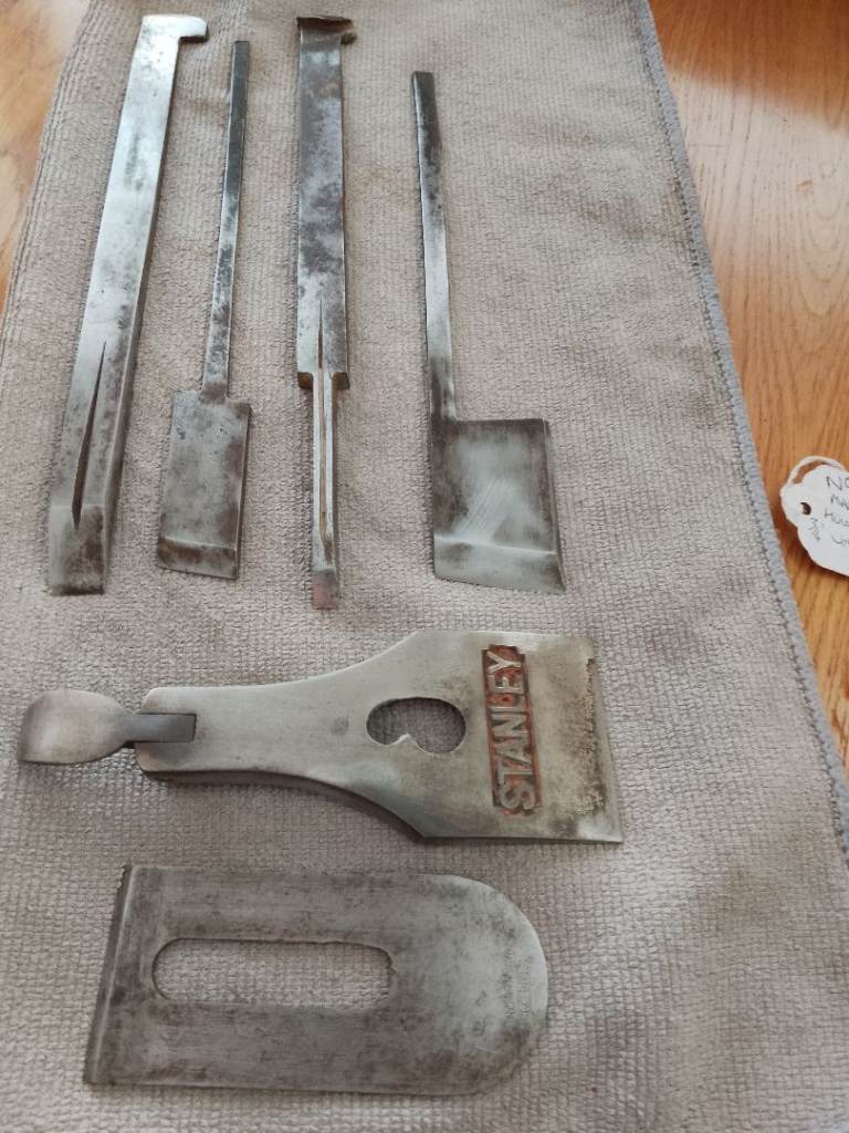 Vintage Wood Plane cutting Irons, 