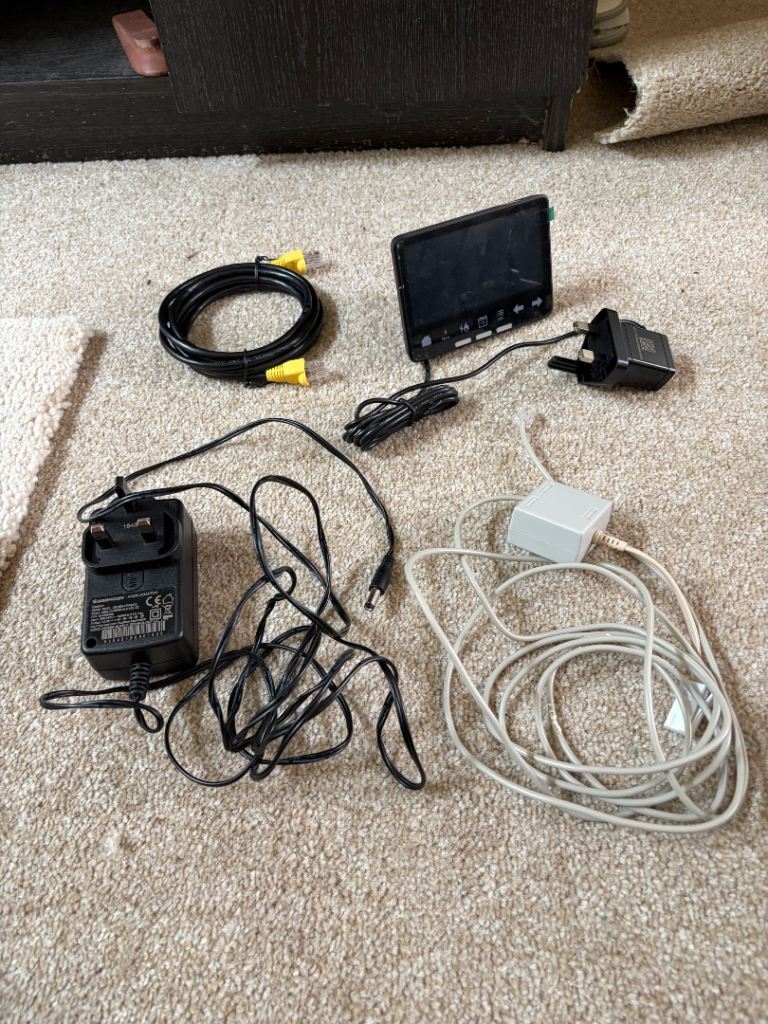 Small Monitor with Cables and Power Supplies