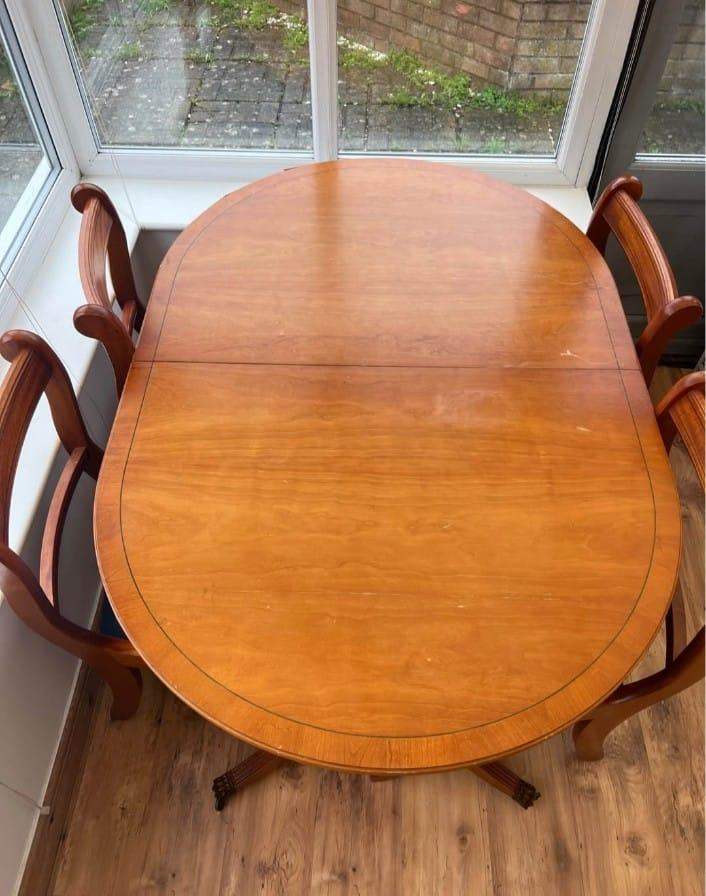 *Dining table with 4 chairs for £105*