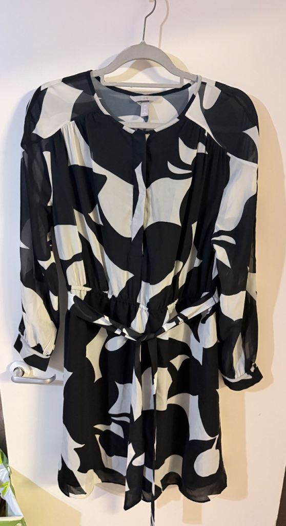 H&M Floral Chiffon Midi Dress Size L
