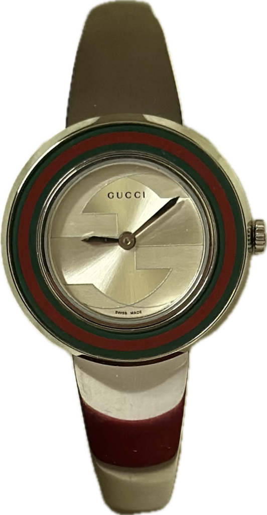 Gucci 129.5 U-Play Swiss Quartz Ladies Silver Dial, 27mm, Excellent Condition